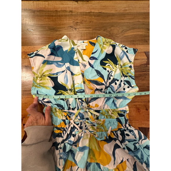 Women's Cynthia Rowley Mini Dress M Blue Yellow Floral - Picture 10 of 12